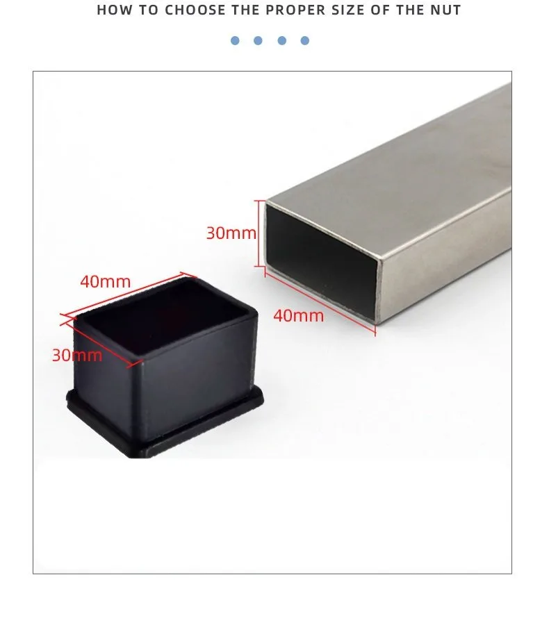 Bịt cao su ngoài cho hộp vuông 16x16 đến 100mm Bịt cao su ngoài cho hộp vuông 16x16 đến 100mm