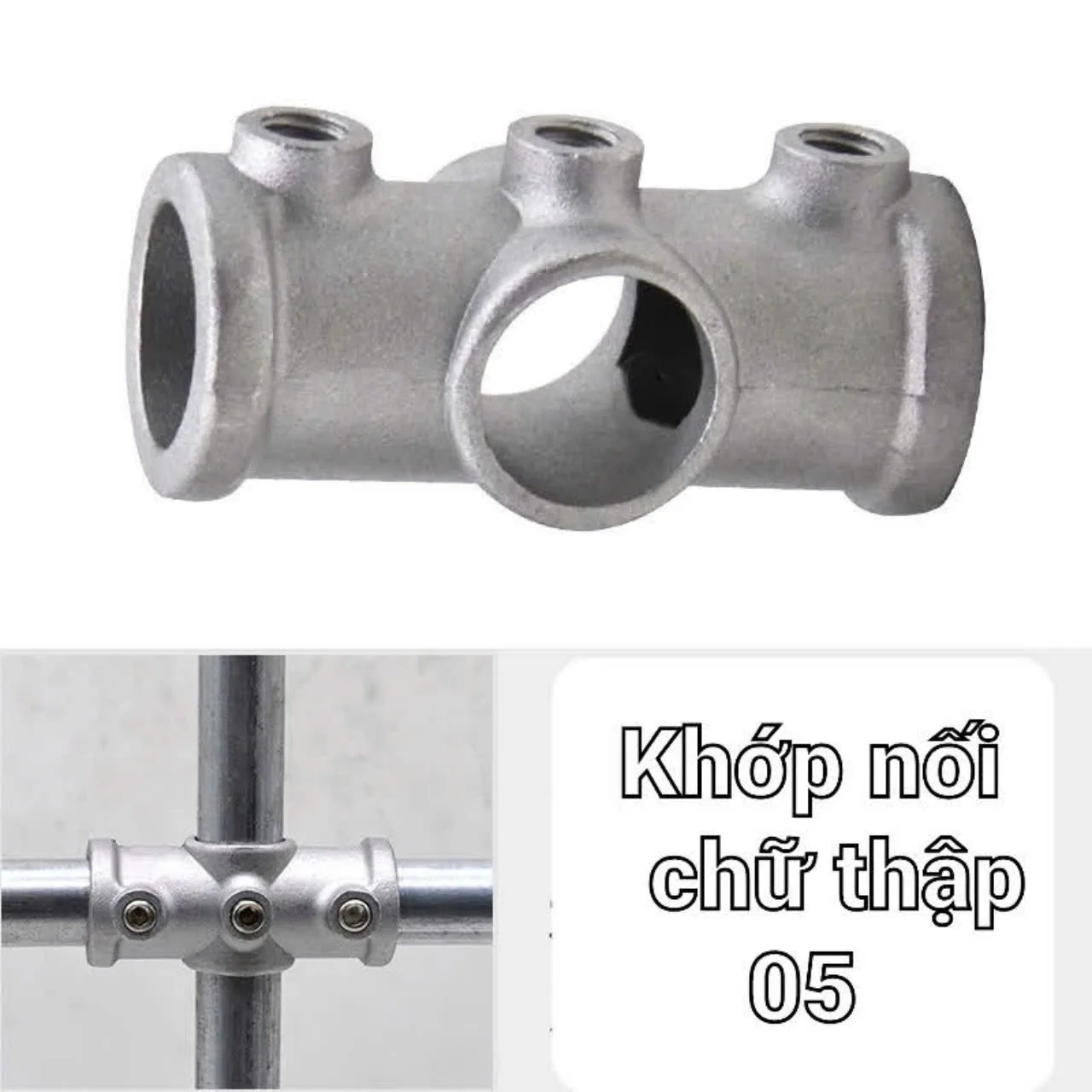 Khớp nhôm đúc dùng cho ống tròn phi 21mm, 25mm, 32-33mm Khớp nhôm đúc dùng cho ống tròn phi 21mm, 25mm, 32-33mm