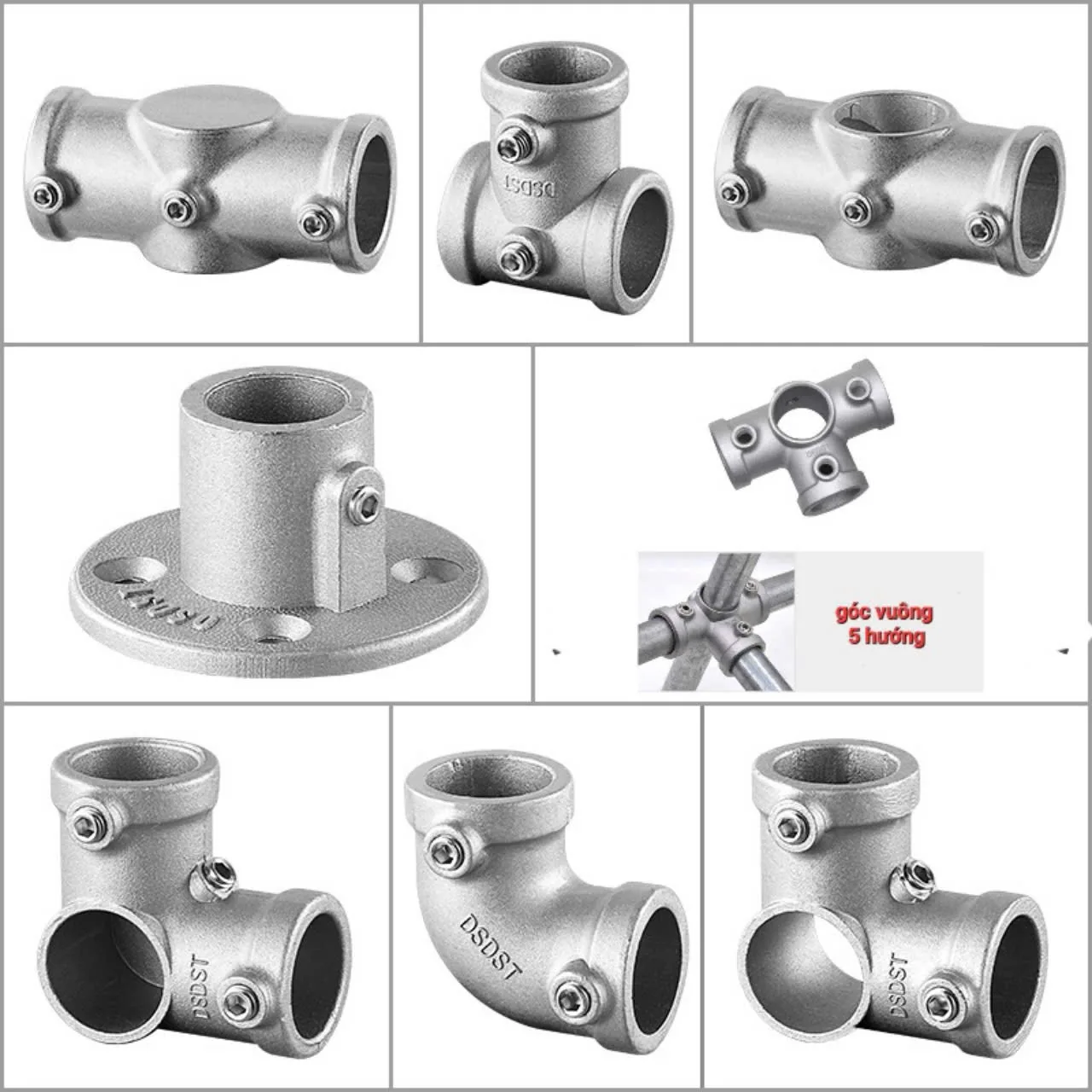 Khớp nhôm đúc dùng cho ống tròn phi 21mm, 25mm, 32-33mm Khớp nhôm đúc dùng cho ống tròn phi 21mm, 25mm, 32-33mm