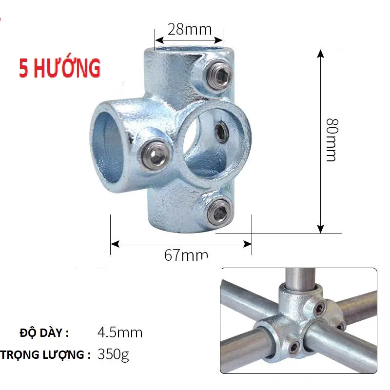 Khớp nối nhanh thép mạ kẽm dùng cho ống tròn phi 27 chịu lực lớn Khớp nối nhanh thép mạ kẽm dùng cho ống tròn phi 27 chịu lực lớn