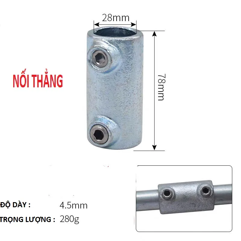 Khớp nối nhanh thép mạ kẽm dùng cho ống tròn phi 27 chịu lực lớn Khớp nối nhanh thép mạ kẽm dùng cho ống tròn phi 27 chịu lực lớn