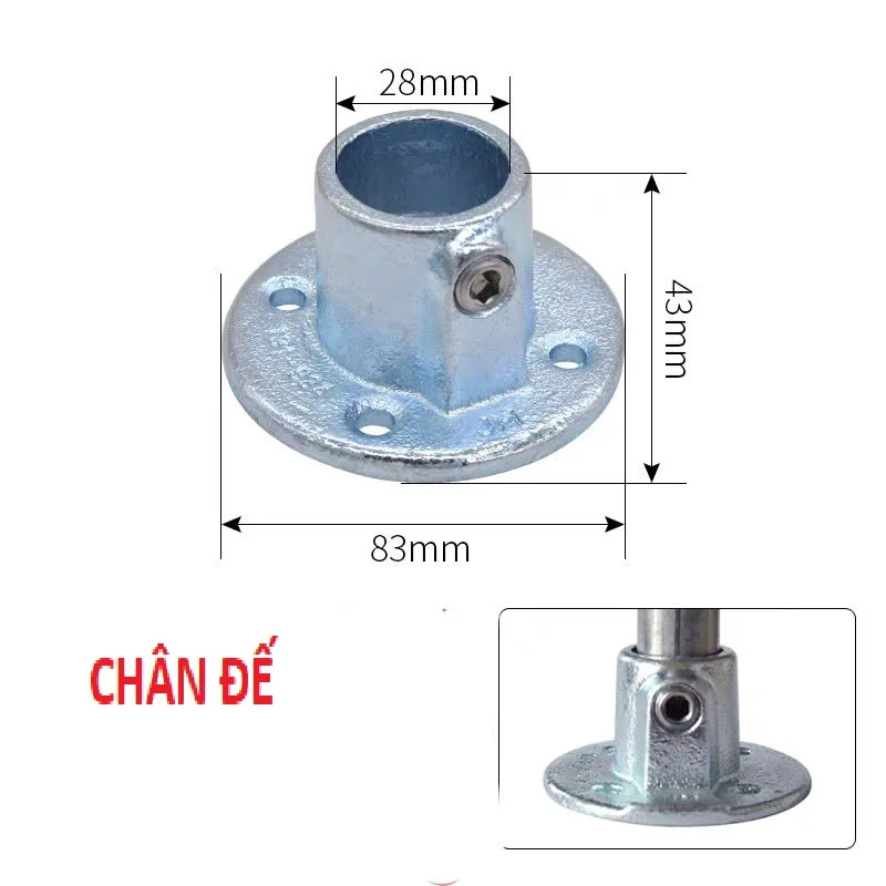 Khớp nối nhanh thép mạ kẽm dùng cho ống tròn phi 27 chịu lực lớn Khớp nối nhanh thép mạ kẽm dùng cho ống tròn phi 27 chịu lực lớn
