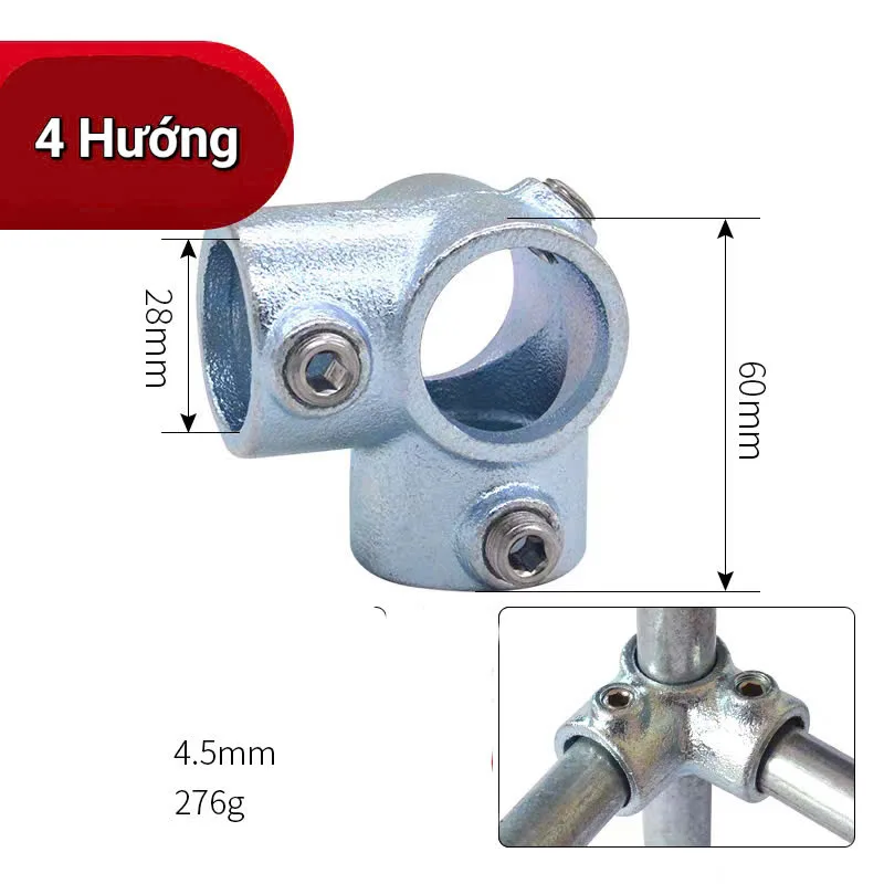 Khớp nối nhanh thép mạ kẽm dùng cho ống tròn phi 27 chịu lực lớn Khớp nối nhanh thép mạ kẽm dùng cho ống tròn phi 27 chịu lực lớn