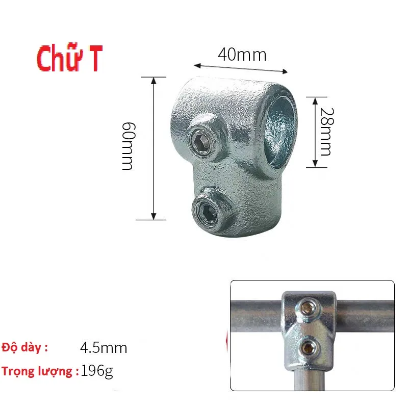 Khớp nối nhanh thép mạ kẽm dùng cho ống tròn phi 27 chịu lực lớn Khớp nối nhanh thép mạ kẽm dùng cho ống tròn phi 27 chịu lực lớn